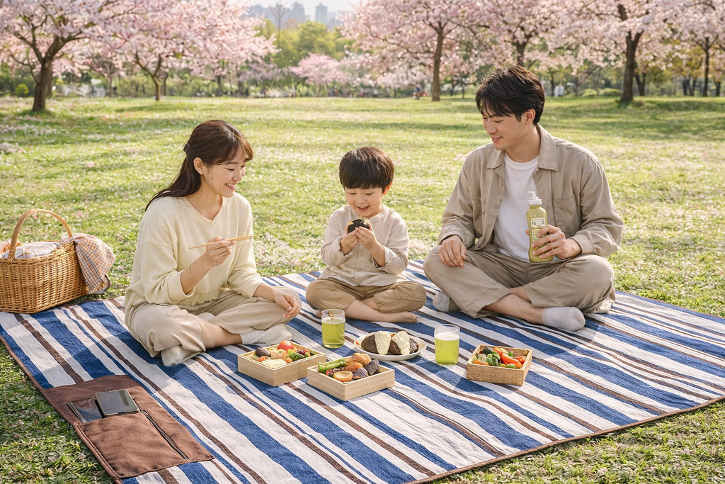 【レジャーシート】200×200cm 防水 厚手 3層構造 折りたたみ コンパクト ピクニック・キャンプ・ビーチに最適
