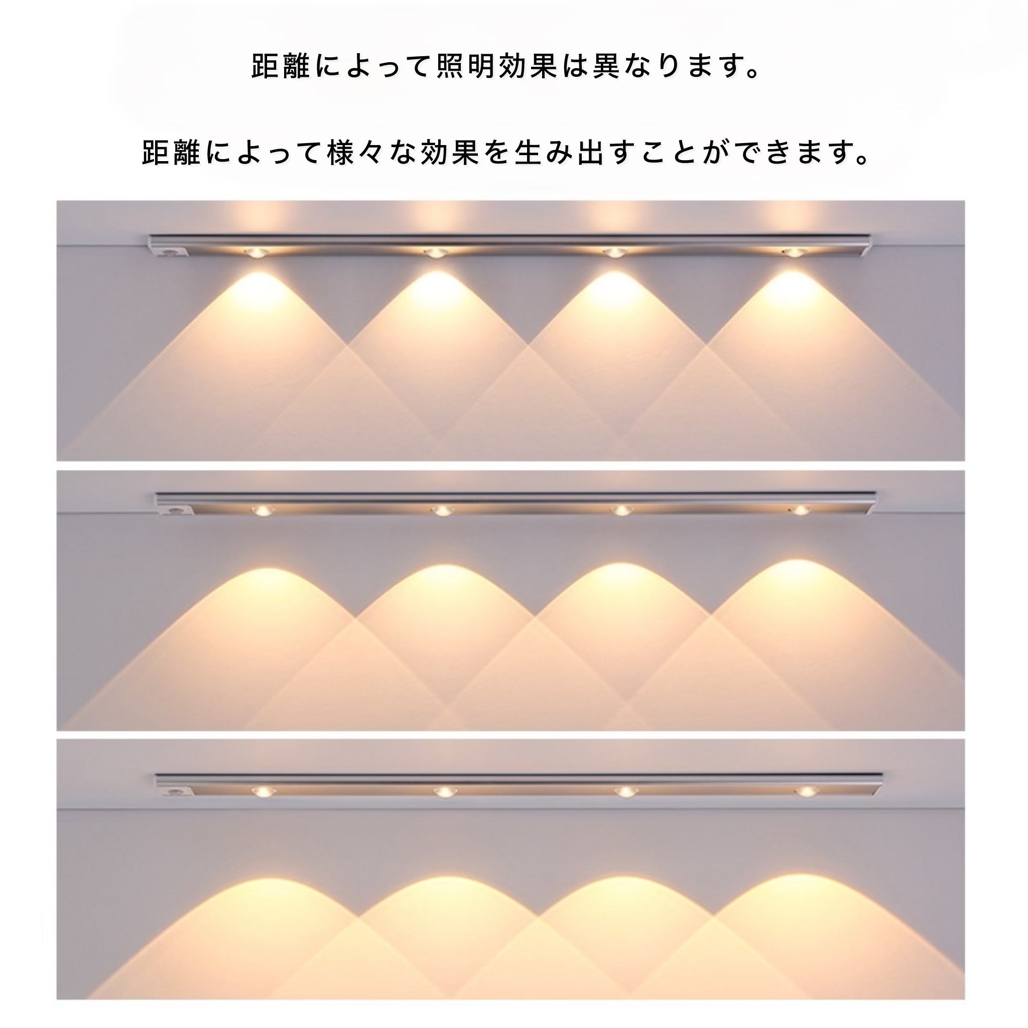 【人感センサーライト 】LED間接照明 充電式 タッチ操作 3色切替 無段階調光 クローゼットライト 壁掛け/マグネット式 工事不要 玄関・寝室・廊下・収納用 おしゃれインテリアライト