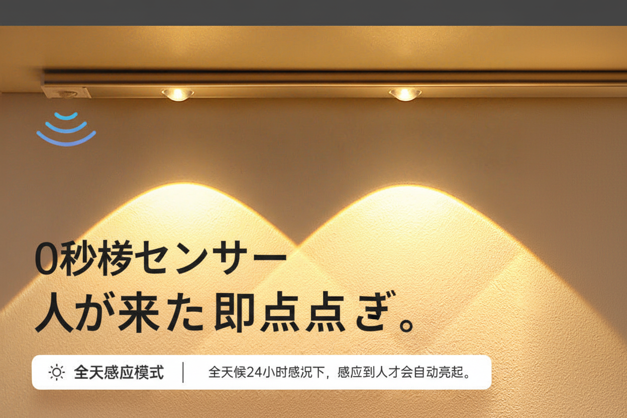 【人感センサーライト 】LED間接照明 充電式 タッチ操作 3色切替 無段階調光 クローゼットライト 壁掛け/マグネット式 工事不要 玄関・寝室・廊下・収納用 おしゃれインテリアライト